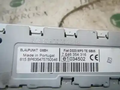 Second-hand car spare part audio system / radio cd for fiat linea (110) dynamic oem iam references 735485946  7646354316