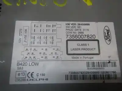Pezzo di ricambio per auto di seconda mano impianto audio / radio cd per ford ka (ccu) trend + riferimenti oem iam   