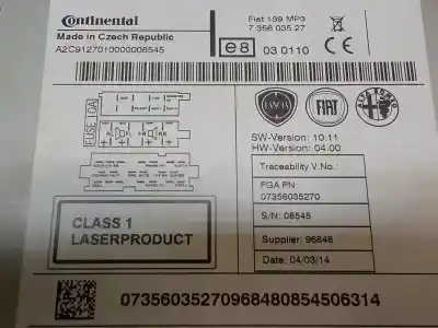 Pezzo di ricambio per auto di seconda mano impianto audio / radio cd per fiat panda (319) easy riferimenti oem iam 735603527  73560357