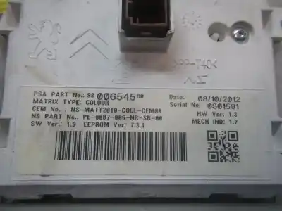 Peça sobressalente para automóvel em segunda mão quadrante por peugeot 208 active referências oem iam 9678077980  