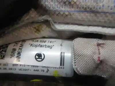 Second-hand car spare part front left curtain airbag for skoda rapid active oem iam references 5ja880741  5ja880741