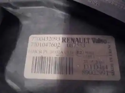 Second-hand car spare part right headlight for renault scenic (ja..) 2.0 16v cat (f4r) oem iam references 7700432093  