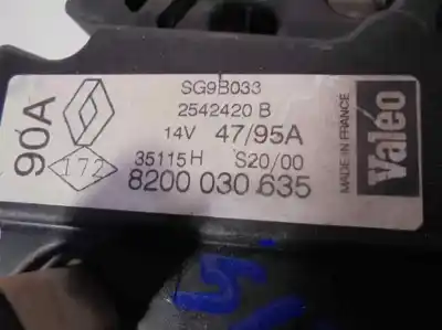 Автозапчастина б/у генератор для renault scenic (ja..) 2.0 16v cat (f4r) посилання на oem iam 8200030635  