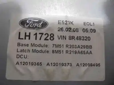 Peça sobressalente para automóvel em segunda mão elevador de vidros dianteira esquerda por ford focus cmax cap 30 aniversario referências oem iam 7m51r045h17a  
