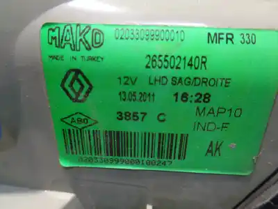 Peça sobressalente para automóvel em segunda mão farolim traseiro direito por renault fluence k9k j8 referências oem iam 265502140  