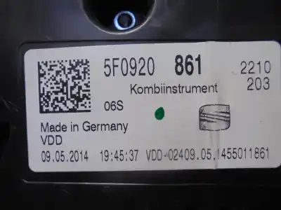Автозапчастина б/у панель інструментів для seat leon (5f1) reference посилання на oem iam 5f0920861  