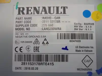 Second-hand car spare part multifunction display for renault captur ii 1.0 tce oem iam references 281153178r  