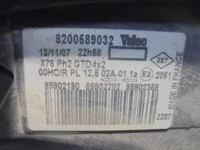 Second-hand car spare part left headlight for renault kangoo (f/kc0) confort expression oem iam references 8200589032  