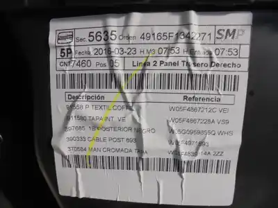 Автозапчастина б/у обликка задніх правіх дверей для seat leon (5f1) cxx посилання на oem iam 5f4867134  