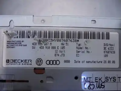 Автозапчастина б/у dvd система для audi a4 avant (8k5) (2008) básico посилання на oem iam   