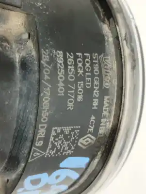 Автозапчастина б/у правий протитуман для renault captur i (j5_, h5_) 1.5 dci 110 посилання на oem iam 261507170r  