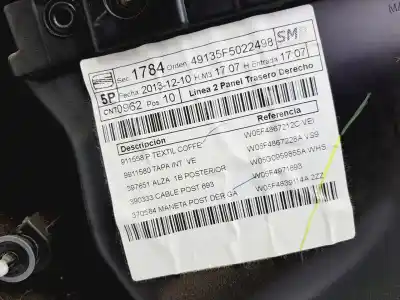 Автозапчастина б/у обликка задніх правіх дверей для seat leon (5f1) reference посилання на oem iam 5f4867134  