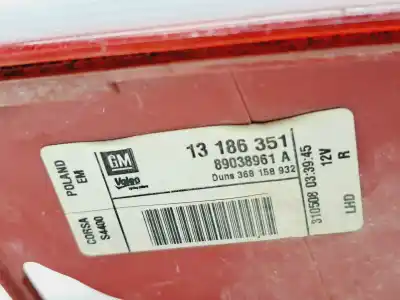 Автозапчастина б/у правий ліхтар для opel corsa d 1.4 lpg (l08.l68) посилання на oem iam 13186351  