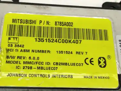 Автозапчастина б/у електронний модуль для mitsubishi outlander (cw0) 2.0 di-d intense plus посилання на oem iam 8785a002  