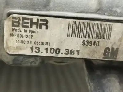 Second-hand car spare part water radiator for opel corsa c (x01) 1.3 cdti (f08, f68) oem iam references 13100381  
