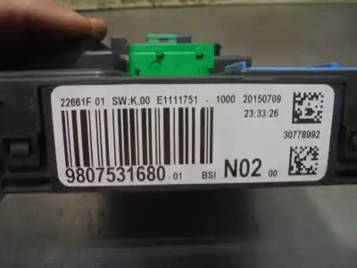 Second-hand car spare part bsi control unit for citroen celysée exclusive oem iam references 9807531680  