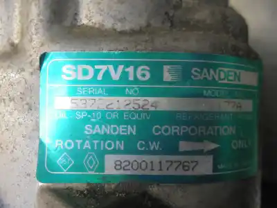Pezzo di ricambio per auto di seconda mano compressore aria condizionata per dacia logan k7m f7 riferimenti oem iam 8200117767   Pezzo di ricambio per auto di seconda mano compressore aria condizionata per dacia logan k7m f7 riferimenti oem iam 8200117767