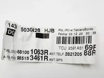 Second-hand car spare part airbag kit for renault captur ii (hf_) blue dci 95 (hfaf) oem iam references 681001063r  