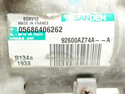 Pièce détachée automobile d'occasion compresseur de climatisation pour nissan juke (f15e) k9k références oem iam 92600az74aa  