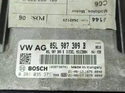 Peça sobressalente para automóvel em segunda mão centralina de motor uce por volkswagen troc d11 basis referências oem iam 05l907309b