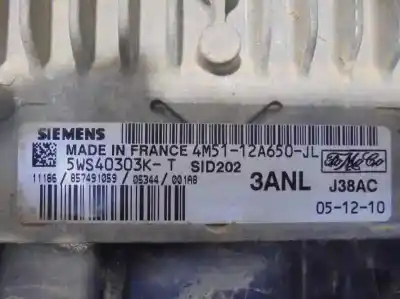 Second-hand car spare part ecu engine control for ford focus cmax cap ambiente d oem iam references 5ws40303k  