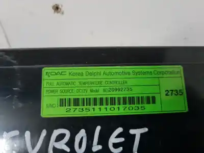 Peça sobressalente para automóvel em segunda mão COMANDO DE SOFAGEM (CHAUFFAGE / AR CONDICIONADO) por CHEVROLET CAPTIVA  Referências OEM IAM 20992735  