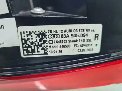 Автозапчастина б/у внутрішній правий завод для audi q3 (f3b) 35 tdi advanced посилання на oem iam 83a945094  
