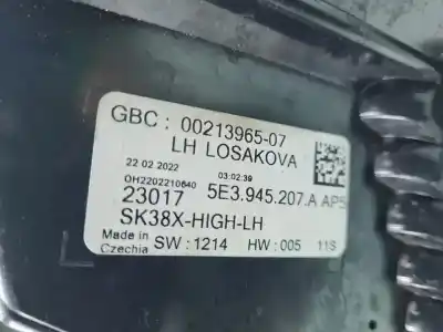 Second-hand car spare part left tailgate light for skoda octavia lim. (nx3) ambition oem iam references 5e3945207a  