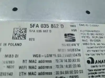 Second-hand car spare part gps navigation system for seat leon (kl1) fr 150 cv / 110 kw oem iam references 5fa035862d