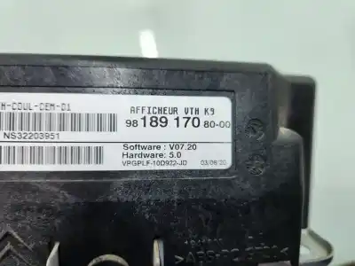 Second-hand car spare part multifunction display for citroen berlingo shine m oem iam references 9818917080  