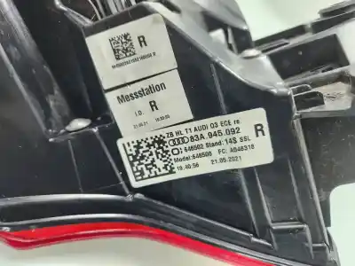 Pezzo di ricambio per auto di seconda mano luci posteriori destra per audi q3 sportback (f3n) 35 tdi riferimenti oem iam 83a945092