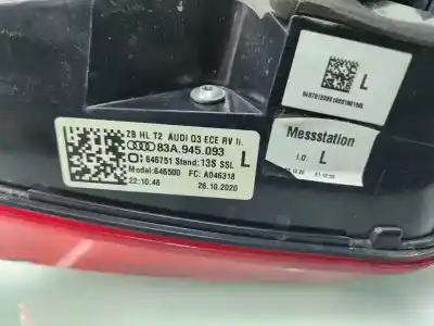 Автозапчасти б/у внутренний левый задний фонарь за audi q3 (f3b) 35 tdi ссылки oem iam 83a945093  