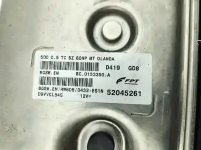 Second-hand car spare part ecu engine control for fiat 500 500 lounge 80 cv / 59kw oem iam references 52045261  