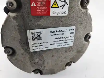 Second-hand car spare part air conditioning compressor for cupra leon (kl1) basis e-hybrid 204 cv / 150 kw oem iam references 5qe816803j  
