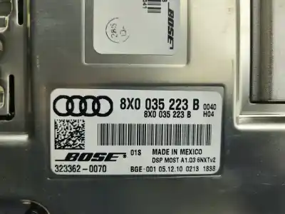 Second-hand car spare part sound amplifier for audi a1 (8x) ambition 185 cv / 136 kw oem iam references 8x0035223b  