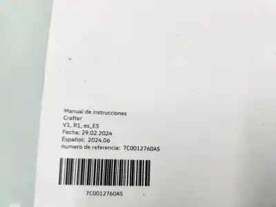 Second-hand car spare part owner’s manual for volkswagen crafter kasten (sy) furgón 35 bl ta fwd oem iam references 7c0012760as
