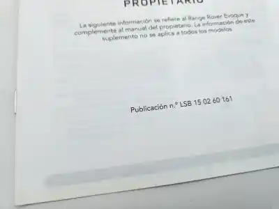 Pezzo di ricambio per auto di seconda mano manuale di istruzioni per land rover range rover evoque evoque riferimenti oem iam 