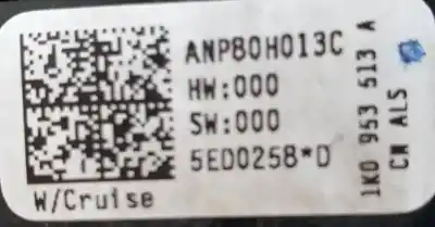 Second-hand car spare part indicator switch for seat leon (1p1) 1.6 oem iam references 1k0953513a  