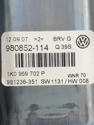 Peça sobressalente para automóvel em segunda mão elevador de vidros dianteiro direito por volkswagen passat b6 (3c2) 2.0 tdi 16v referências oem iam 1k0959702p