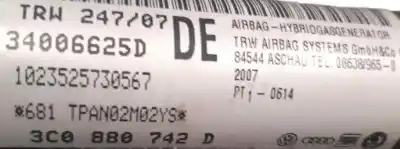 Peça sobressalente para automóvel em segunda mão airbag de cortina dianteiro direito por volkswagen passat b6 (3c2) 2.0 tdi 16v referências oem iam 3c0880742d