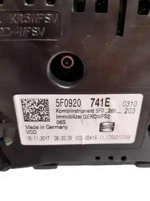 Peça sobressalente para automóvel em segunda mão quadrante por seat leon (5f1) 2.0 tdi referências oem iam 5f0920741e  