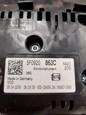 Second-hand car spare part dashboard for seat leon (5f1) reference ecomotive oem iam references 5f0920863c  