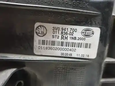 Автозапчасти б/у правая противотуманная фара за skoda superb iii (3v3) 2.0 tdi ссылки oem iam 3v0941700  