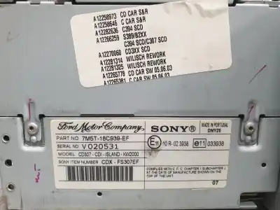 Peça sobressalente para automóvel em segunda mão sistema de áudio / rádio cd por ford focus sportbreak (cap) sport referências oem iam 7m5t18c939ef