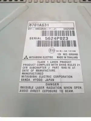 Second-hand car spare part audio system / radio cd for mitsubishi montero (v80/v90) 3.2 di-d intense oem iam references 8701a631  