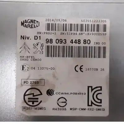 İkinci el araba yedek parçası SES SISTEMI / RADYO CD için CITROEN C4 GRAND PICASSO  OEM IAM referansları 9809344880  
