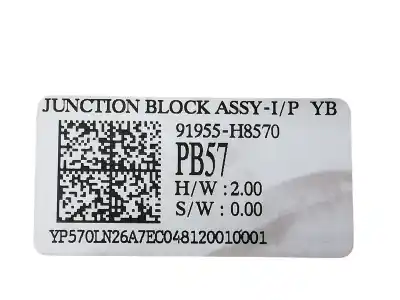 Second-hand car spare part fuse box unit for kia stonic (ybcuv) vision 84 cv / 62 kw oem iam references 91955h8570