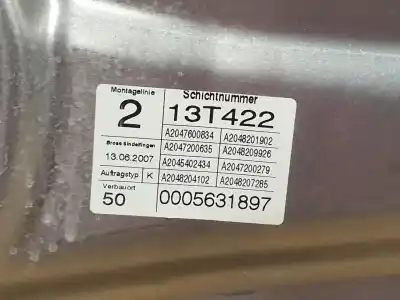 Автозапчастина б/у регулятор переднього правого скла для mercedes-benz clase c (w204) berlina c 220 cdi (204.008) 170 cv / 125 kw посилання на oem iam 891693105