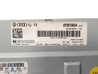 Second-hand car spare part multifunction display for audi a4 b8 (8k2) 2.0 tdi oem iam references 8f0919604  