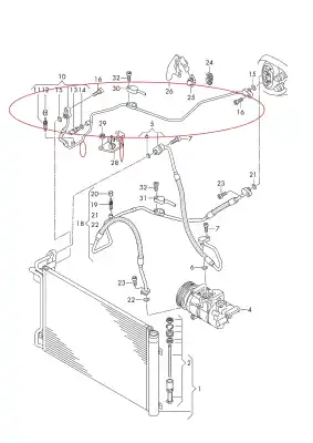 Tweedehands auto-onderdeel airconditioning pijpen voor volkswagen sharan (7n1, 7n2) 2.0 tdi oem iam-referenties 7n0816741c